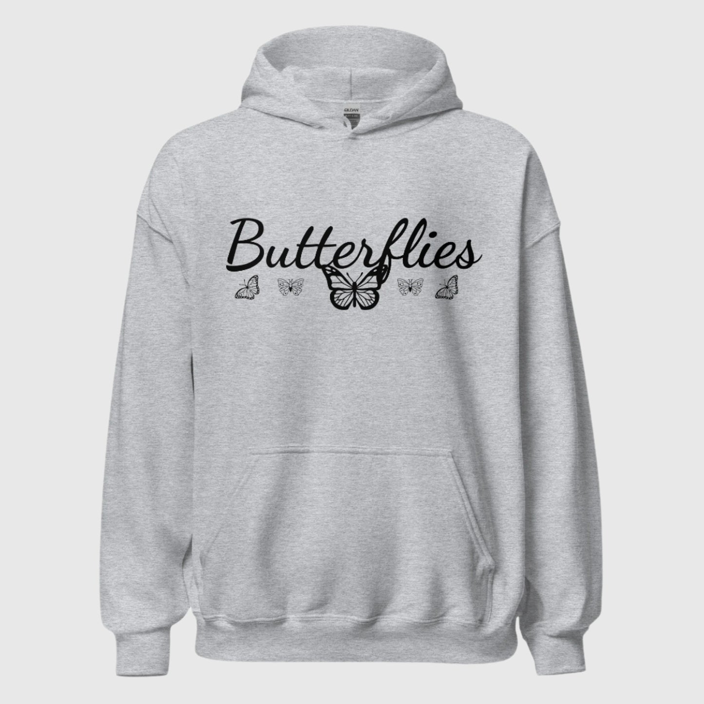 Butterfly sport grey hoodie women's fashion
