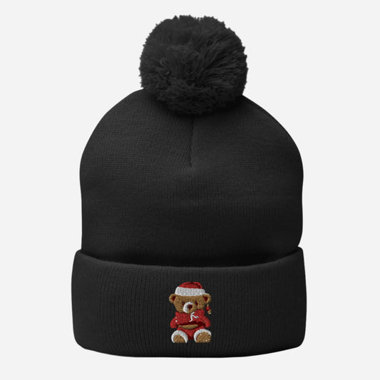 Winter pom pom knit cap