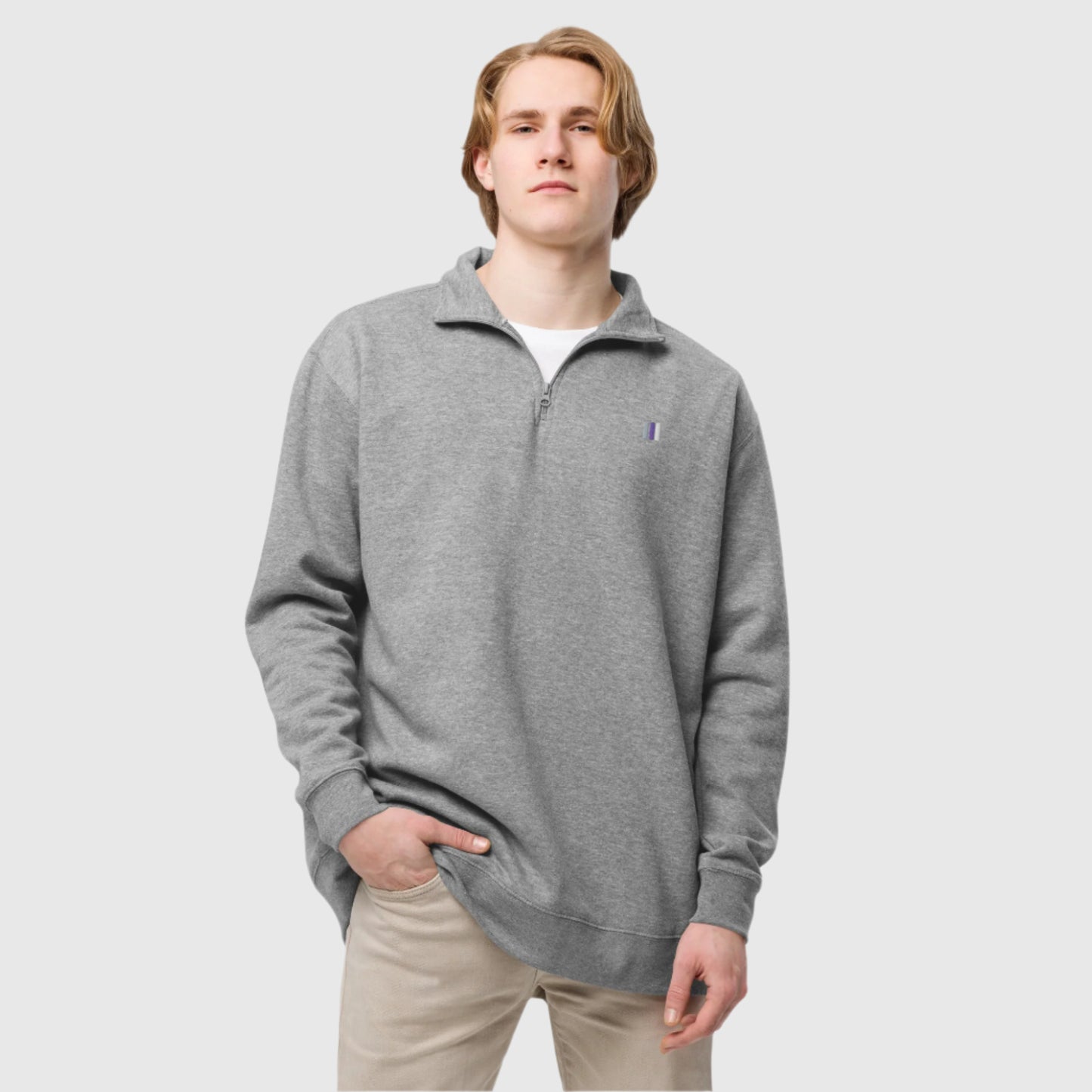 fleece pullover carbon grey back men's fashion