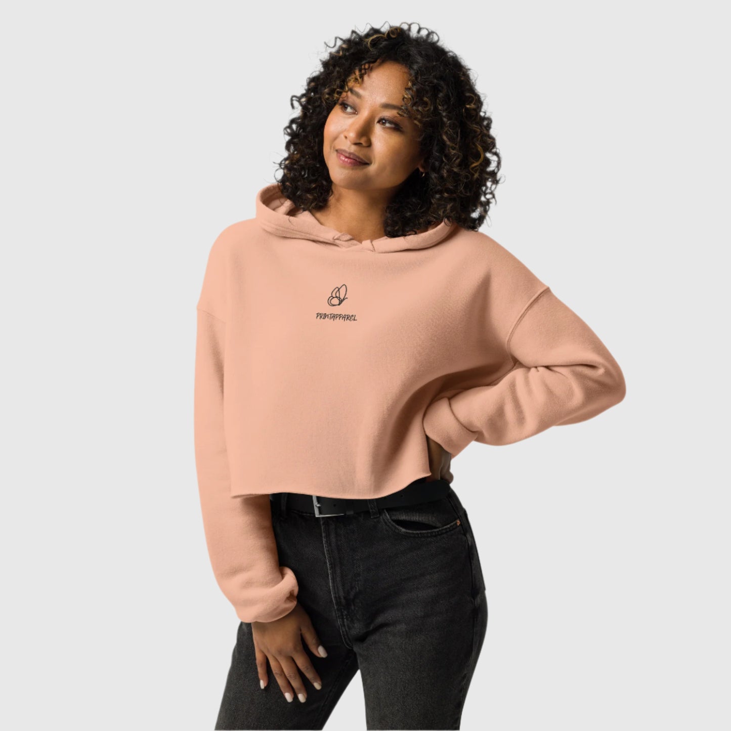 Casual Butterfly Crop Hoodie