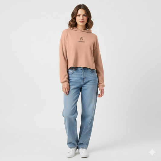 Casual Butterfly Crop Hoodie