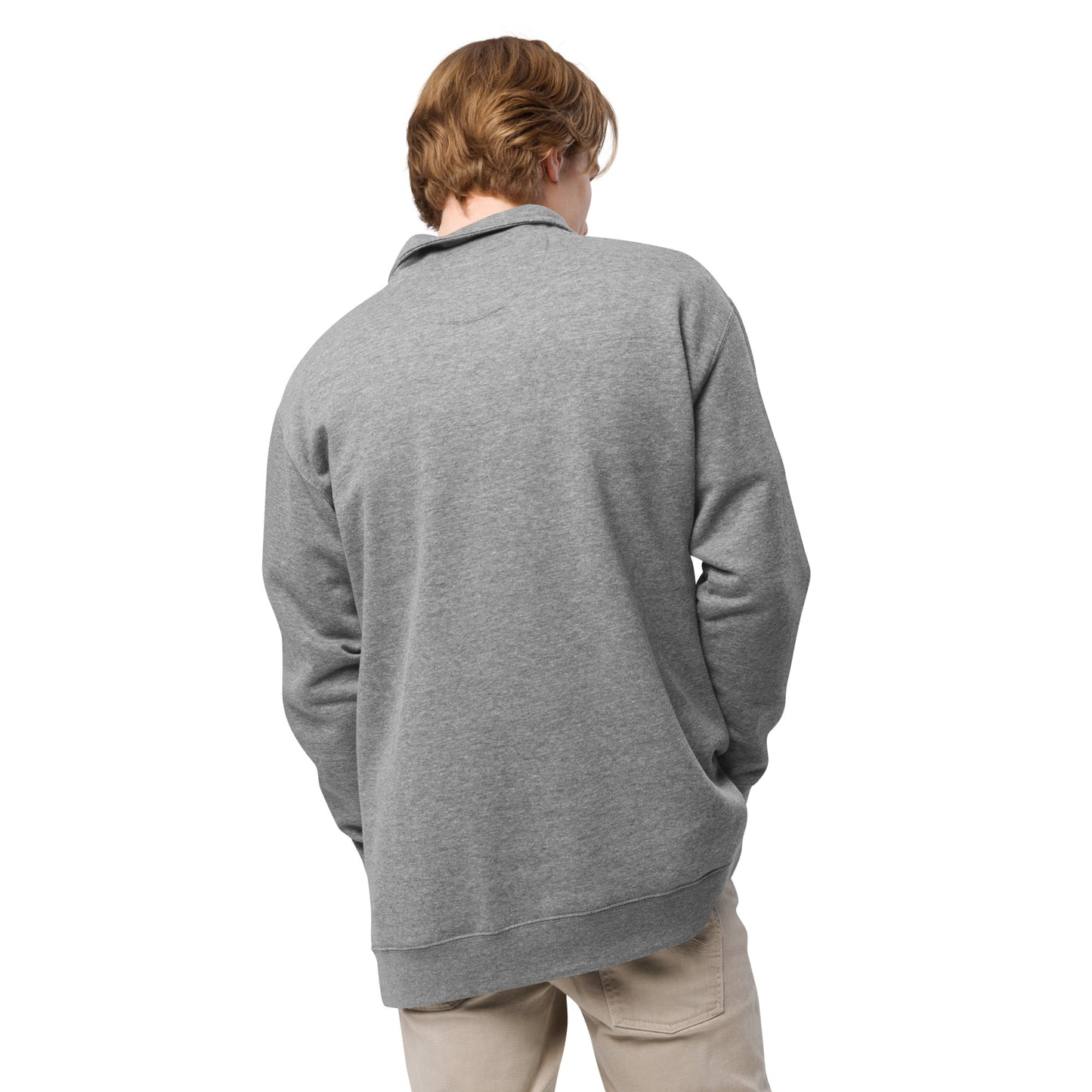 fleece pullover carbon grey back men's fashion