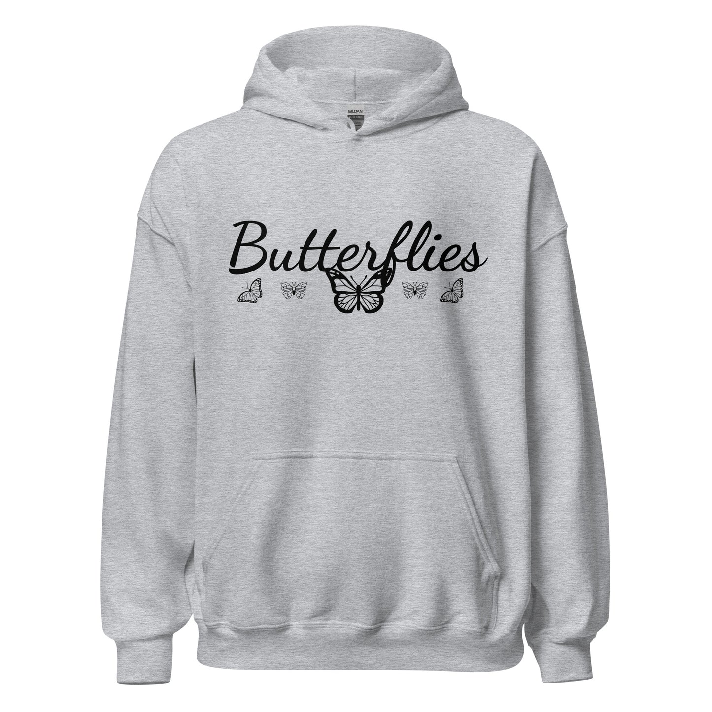 Butterfly sport grey hoodie women's fashion