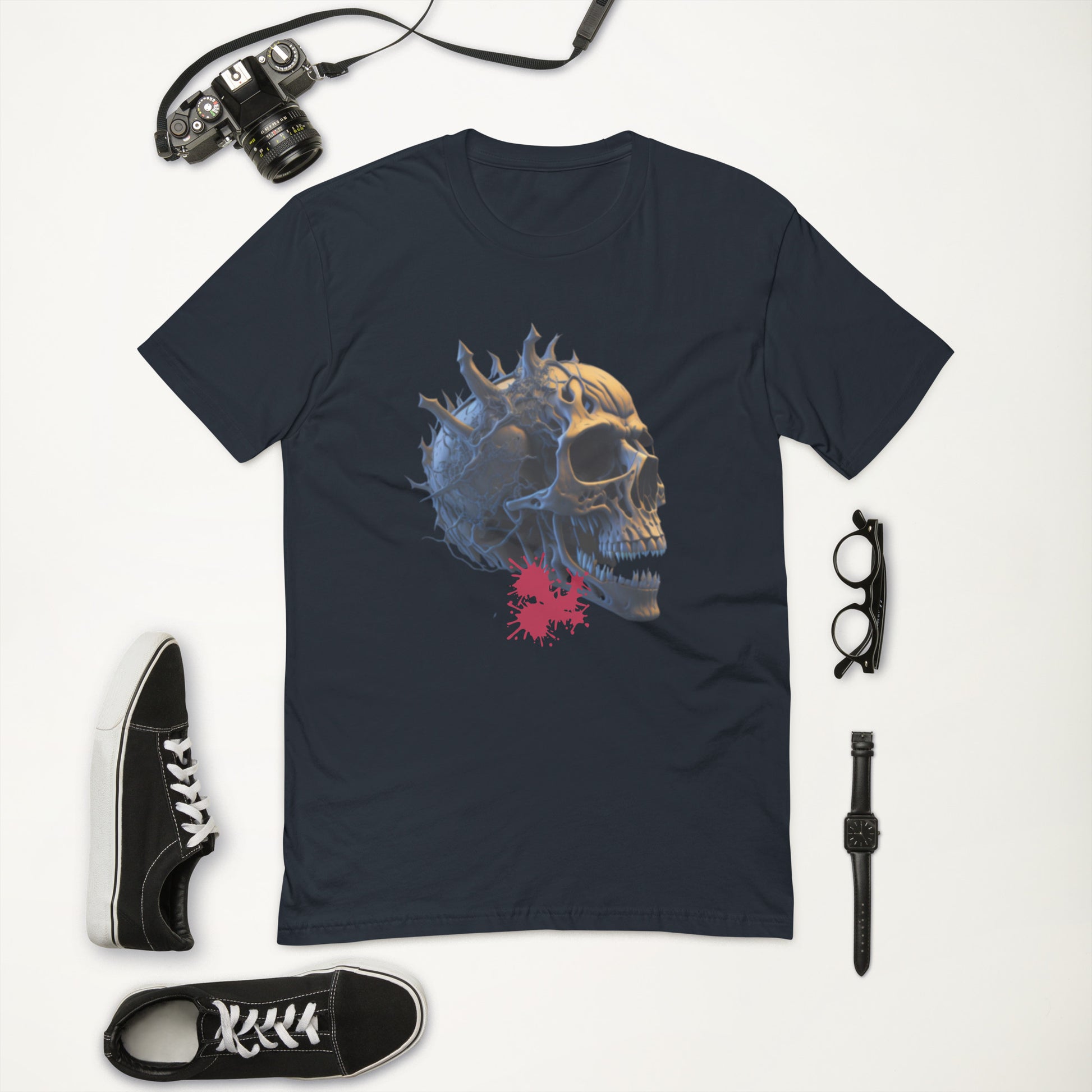 Stylish Navy Skull T-shirt Men Clothing