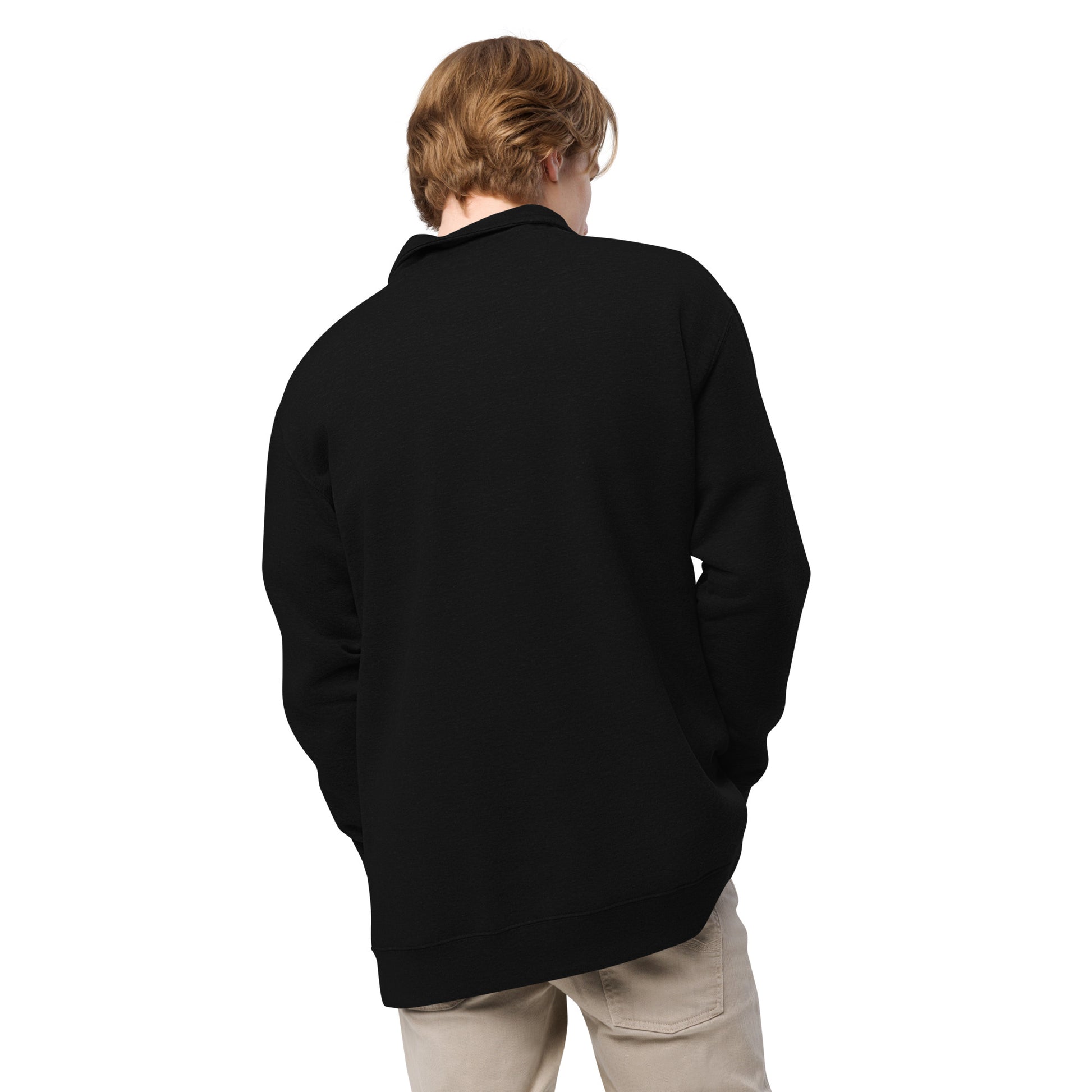 FLEECE PULLOVER BLACK MEN's FASHION