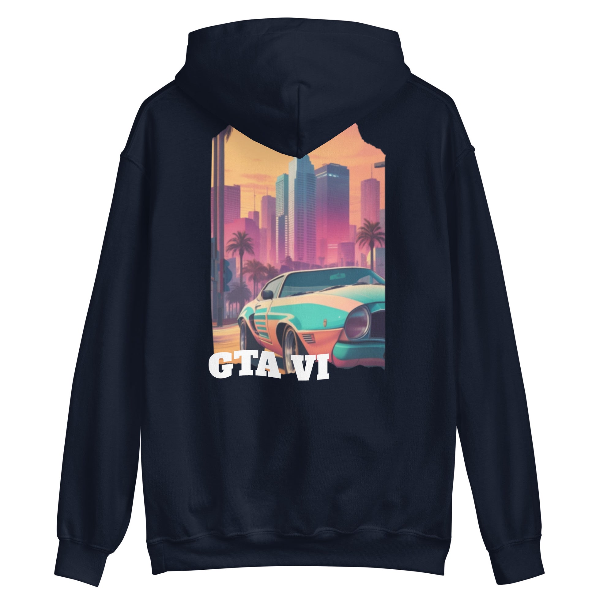 GTA 6 Merch (Grand Theft Auto) blue navy hoodie